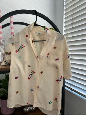 Silk Vintage Neiman Marcus Flag Shirt